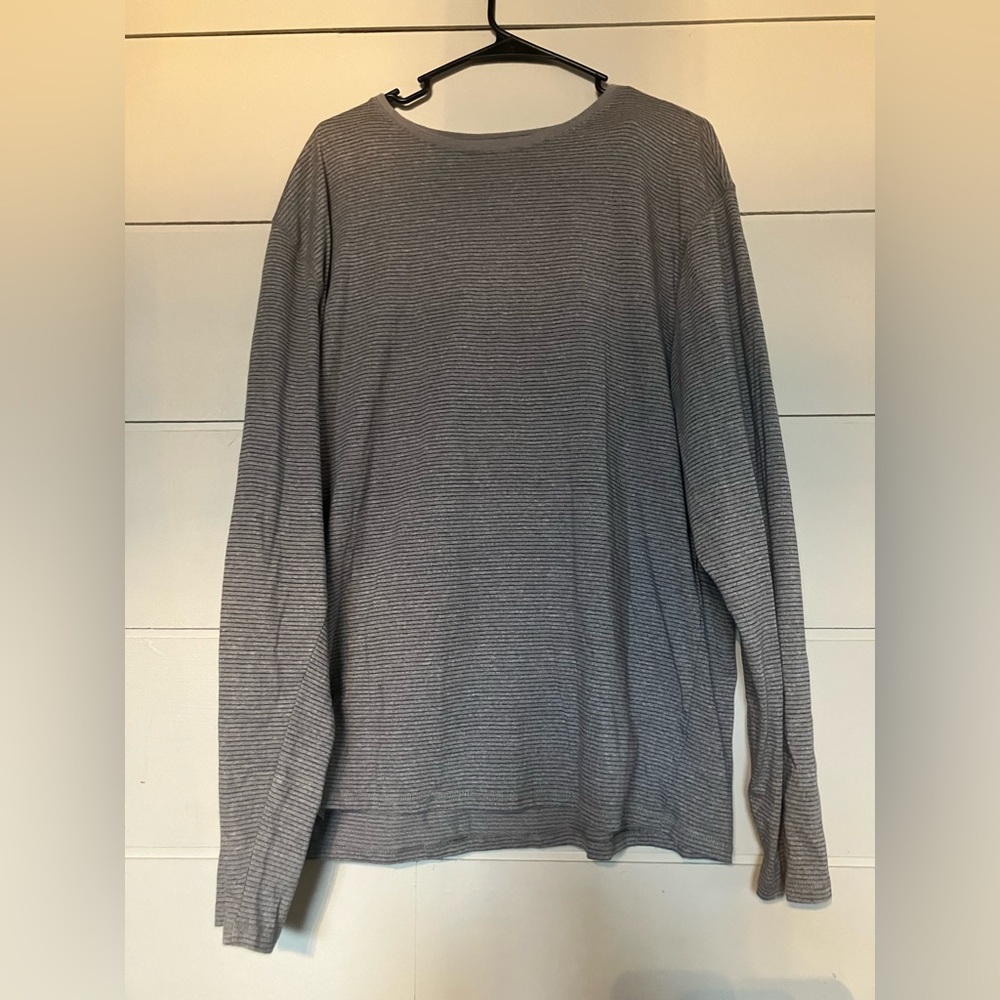 Men's Gray Striped Shirt XXL